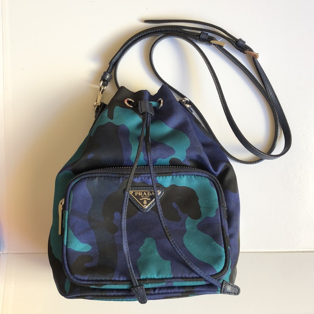 Prada Nylon Bucket Shoulder Bag Camouflage